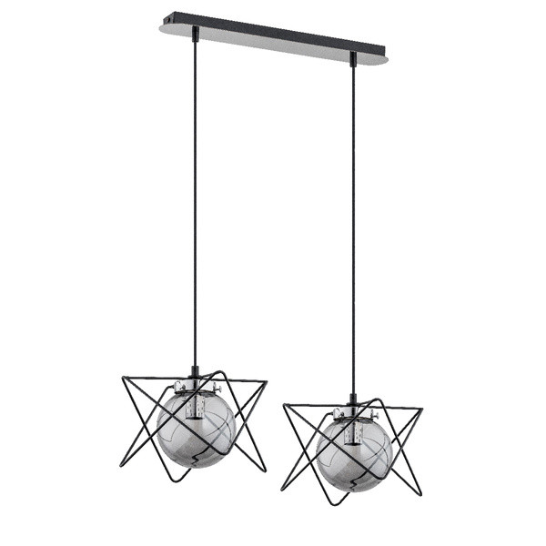 Lampa wisząca SAGITO TRACK czarna-chromowana 2 x E14 x 10W wym: 90 x 20 x 48 cm Alfa