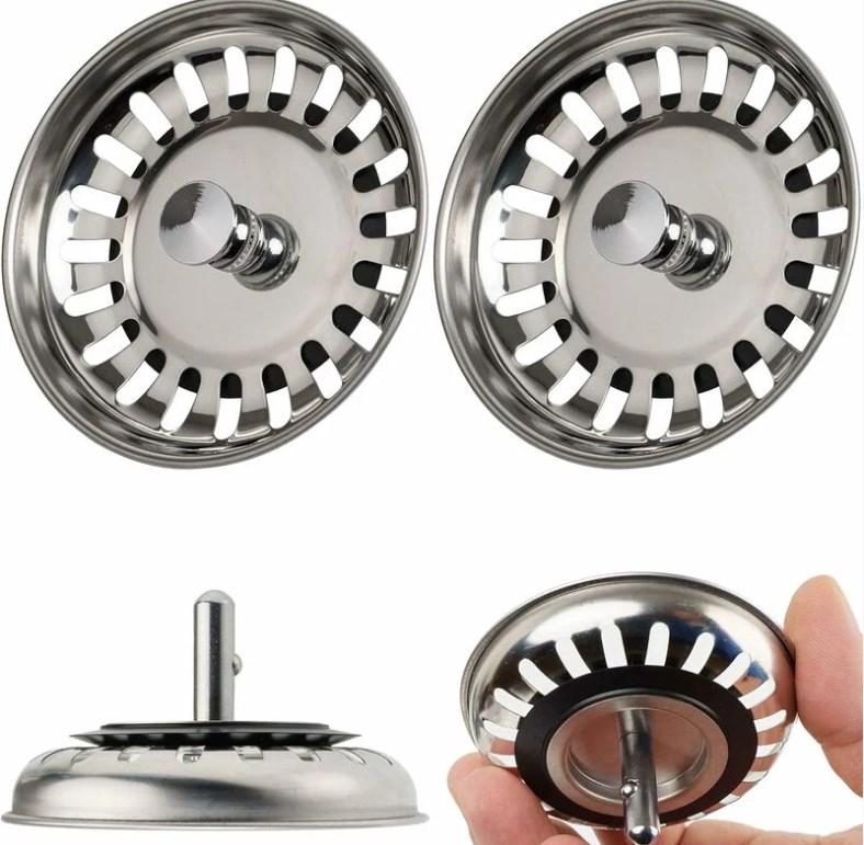 Filtro Per Lavello Cucina In Acciaio Inox 304 - 2 Pezzi Con Raccoglicapelli, Diametro 80 Mm, Per Bagno E Cucina - Foto 8