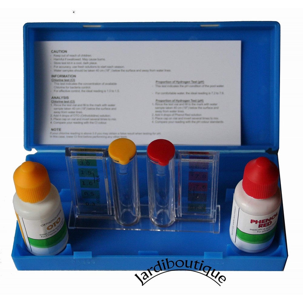 BSI - Test kit (Bouteilles de test pH + cl) - Test kit pH & Chlore pour Piscine - 3