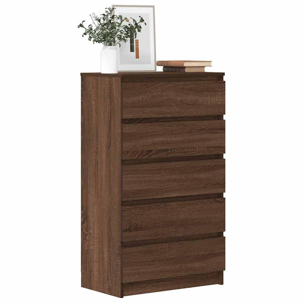 Commode chêne artisanal 60x36x103 cm bois d'ingénierie