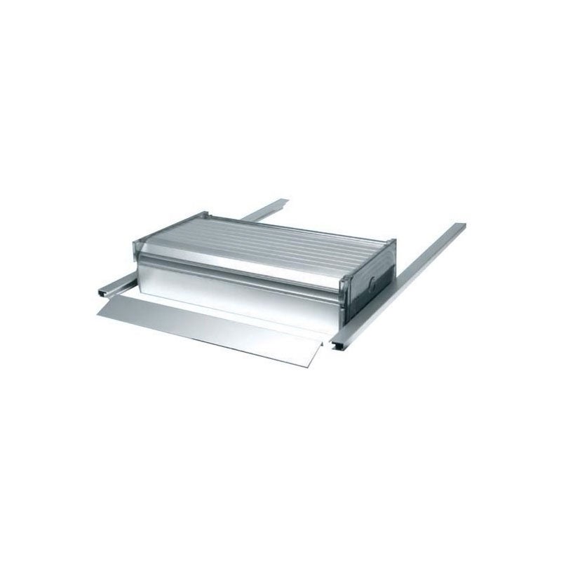 Système rideau coulissant pour meuble haut de cuisine - kit aluminium avec cassette - Décor : Alu satiné -ITAR - 2