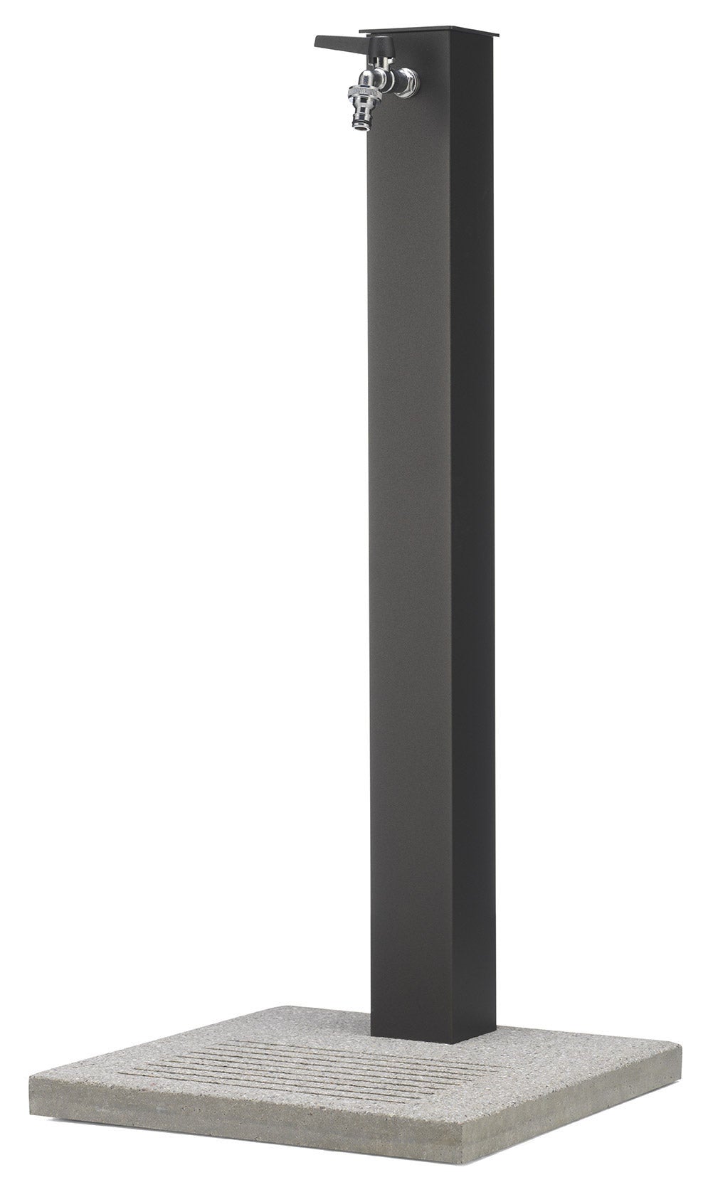 Belfer Fontaine de jardin en colonne en acier/aluminium - socle en ciment, Anthracite, élégante pour jardin - 100% Made in Italy - 6