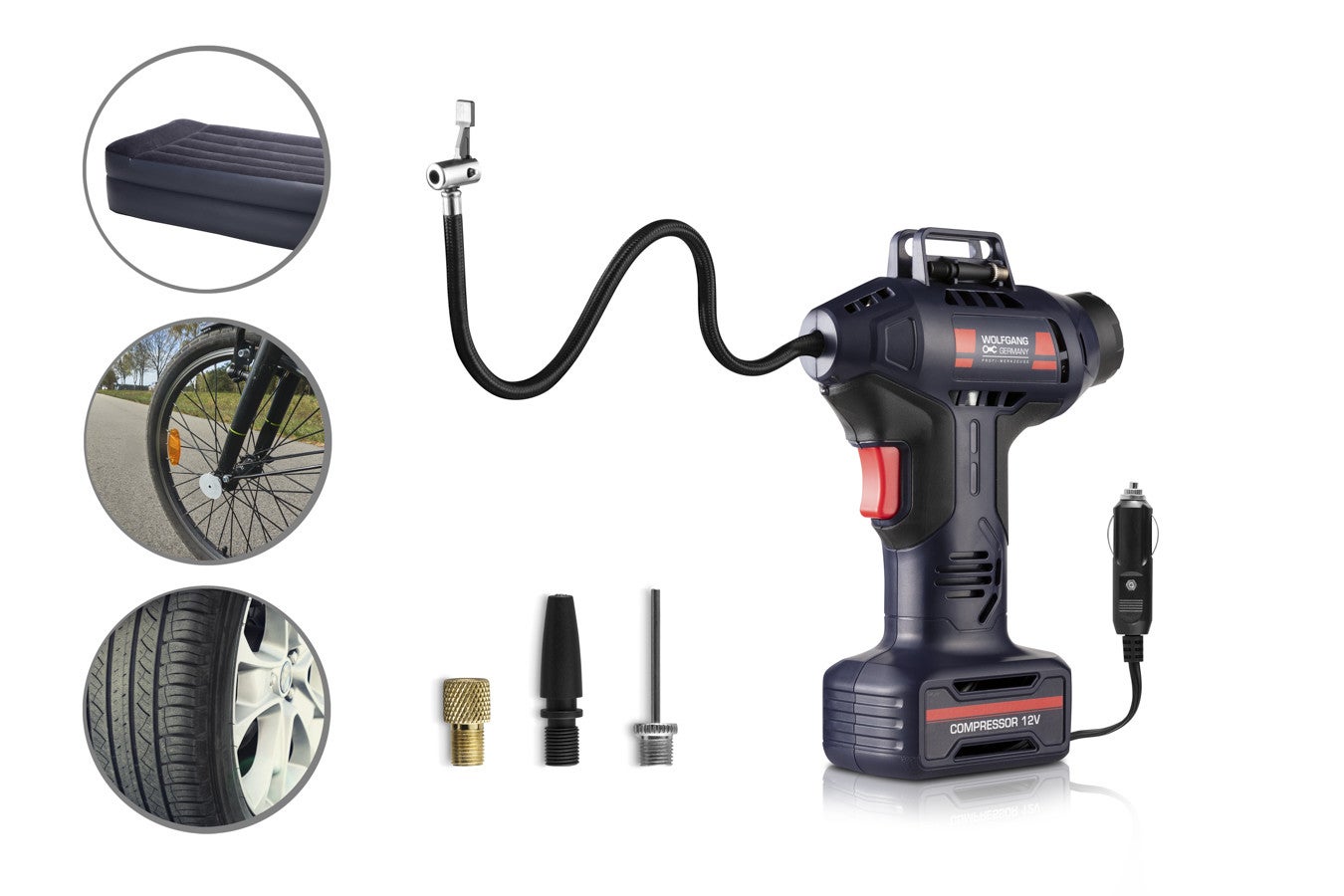 Compresseur - Pompe à Pneu Voiture Et Vélo - Pompe à Voiture électrique