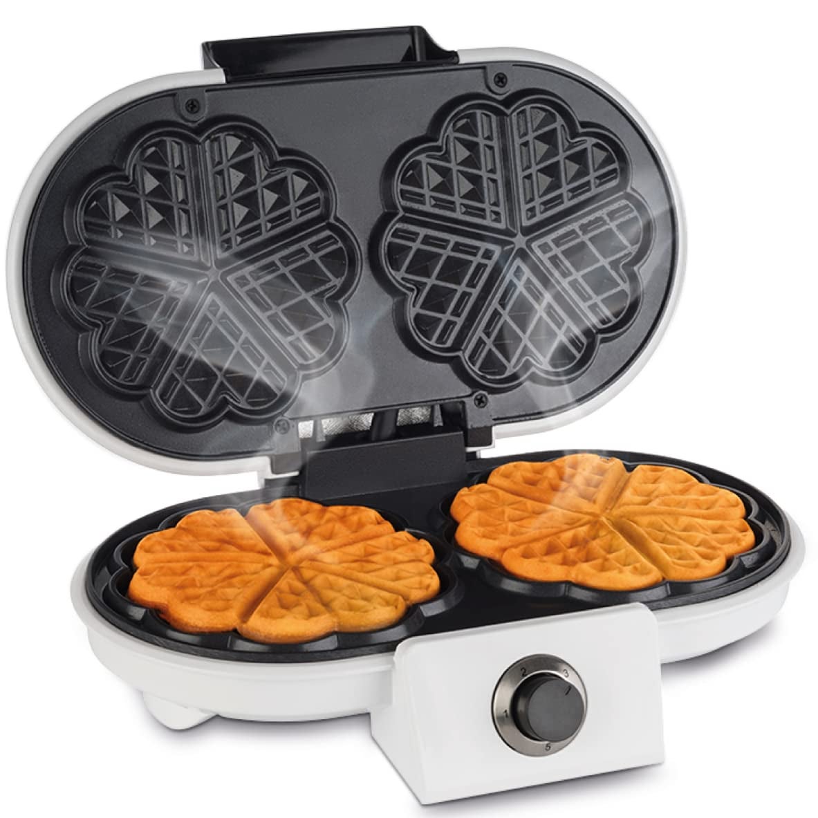 Macchina Per Waffle Belga Cuisinart Mini, Rotonda, Argento, Modello WAF-200P1, 1250W, Nuova In Scatola