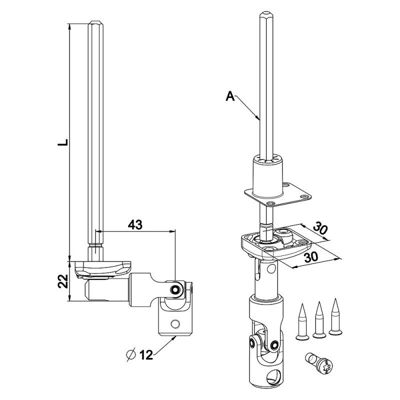 Sortie de caisson volet roulant 6P7 verticale - 2