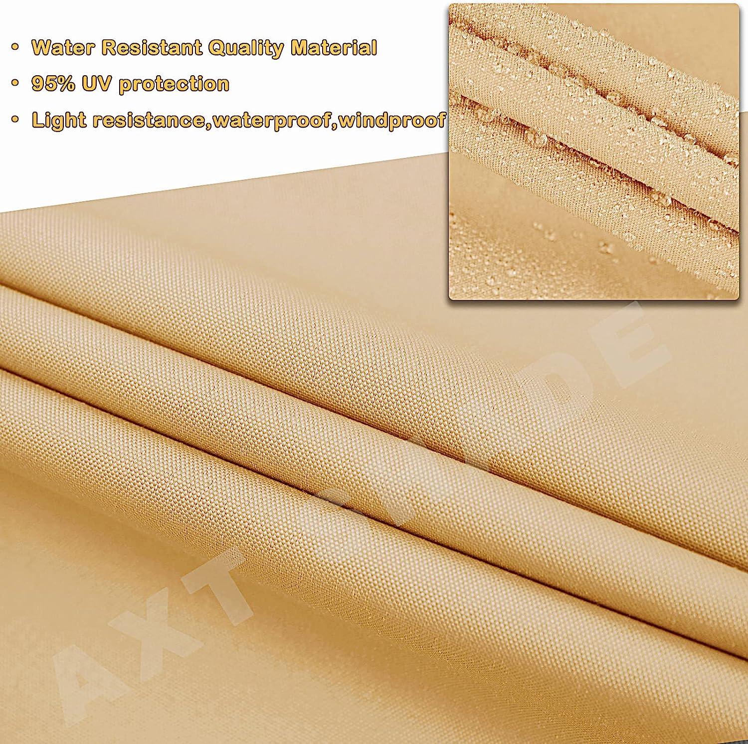 Voile d'ombrage imperméable triangulaire 3x3x3m Protection Rayons UV pour Extérieur Terrasse Patio Jardin-Sable - 3