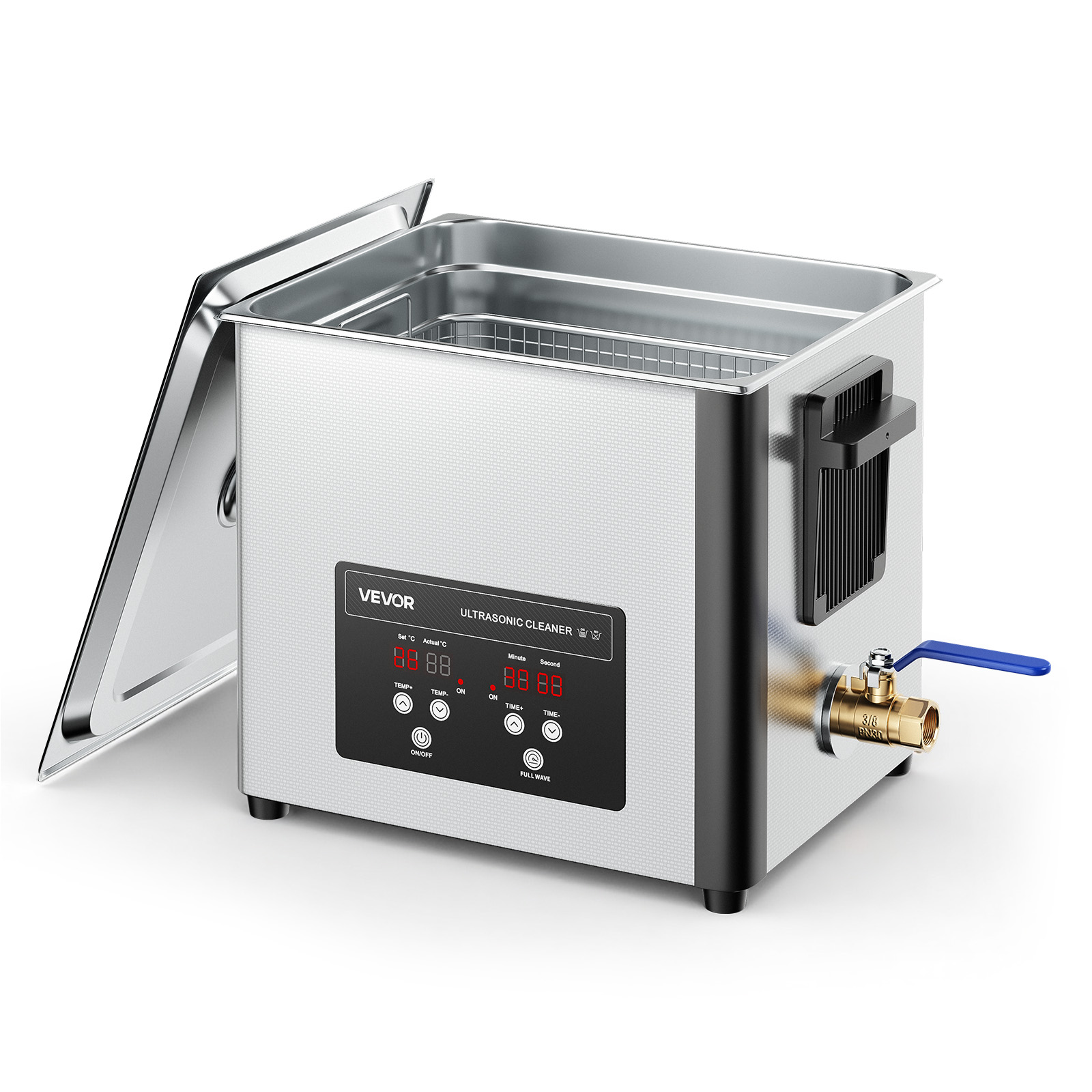 Myjka Ultradźwiękowa VEVOR 10 L, 180 W, 40 kHz, Stal Nierdzewna, Kosz i Wyświetlacz Cyfrowy