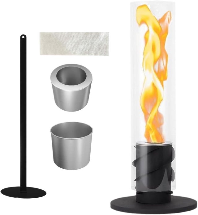 Cheminée à l'éthanol, feu d'intérieur tornade, flamme réelle rotative, chauffage d'ambiance