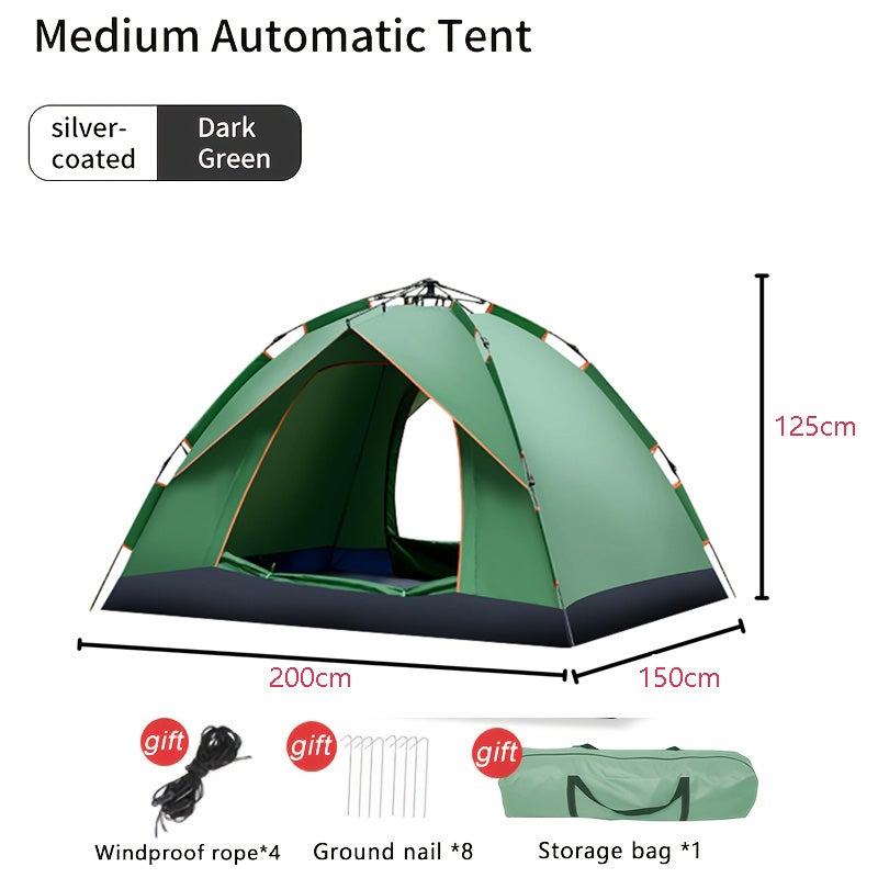 Lot Tente De Camping 2 Places Avec Crochets – Vert – Matériel De Rando Pas Cher