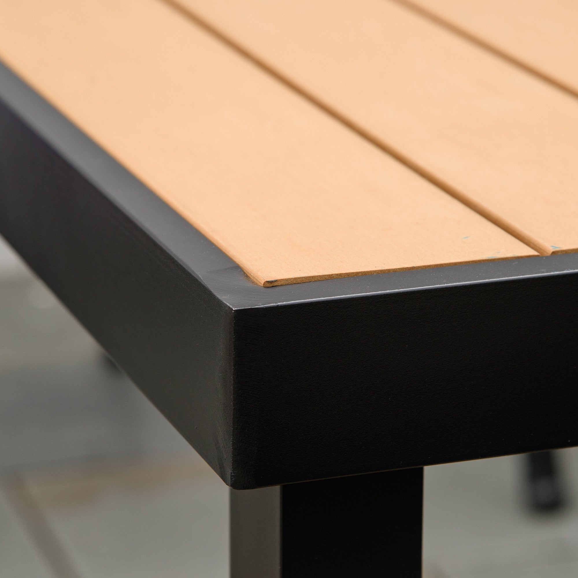 Table de jardin pour 6 personnes, table à manger, table en aluminium, mobilier de jardin,plastique facile d'entretien, oir, 140 x 90 x 74 cm - 8