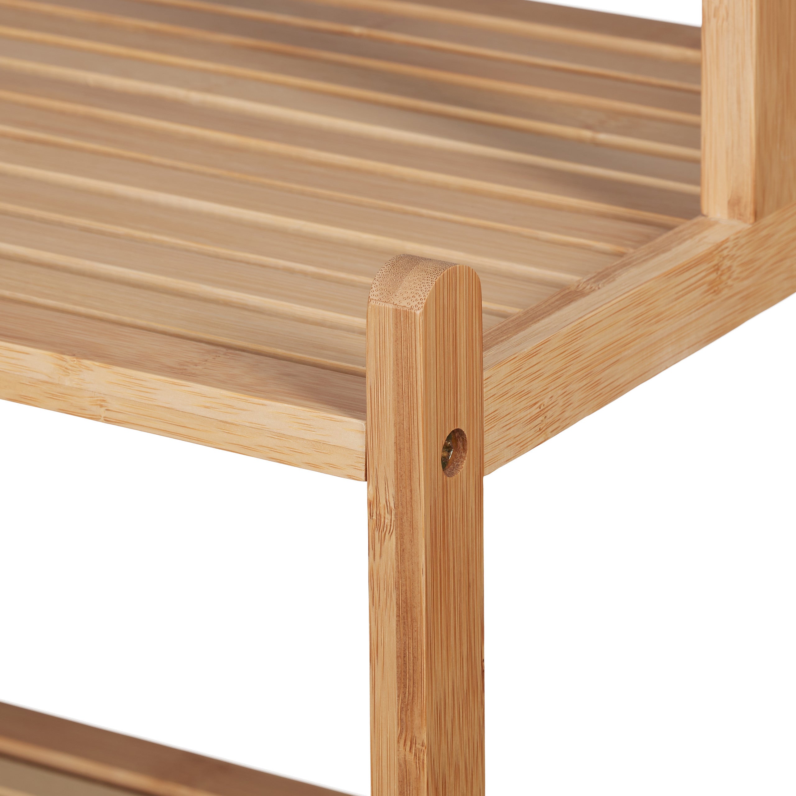 Relaxdays Scaffale da Bagno, in Bambù, HxLxP: 180 x 44 x 33 cm, 7 Ripiani, Mobile da Terra da Cucina, Marrone Naturale - 4