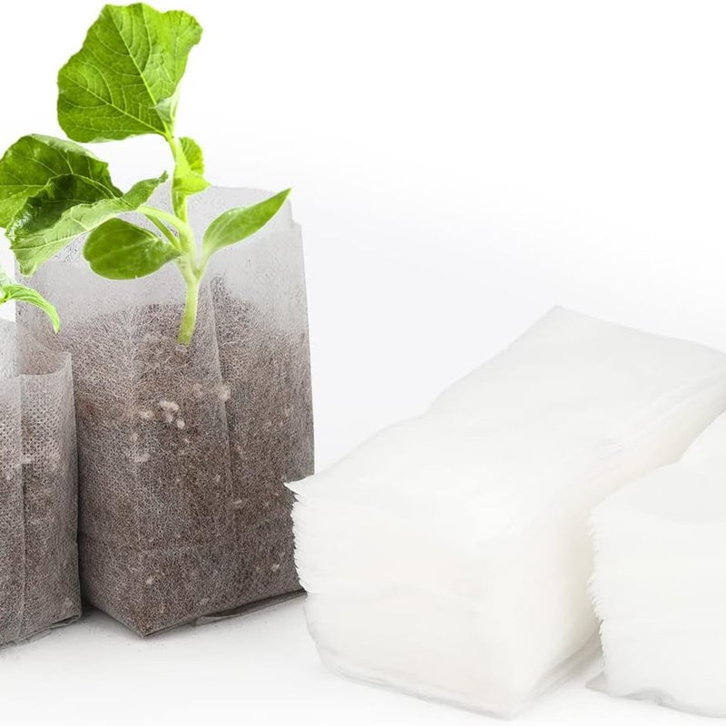 Opakowanie 200 sztuk worków do uprawy sadzonek i wzrostu, wykonanych z włókniny (14 x 16 cm + 10 x 12 cm)