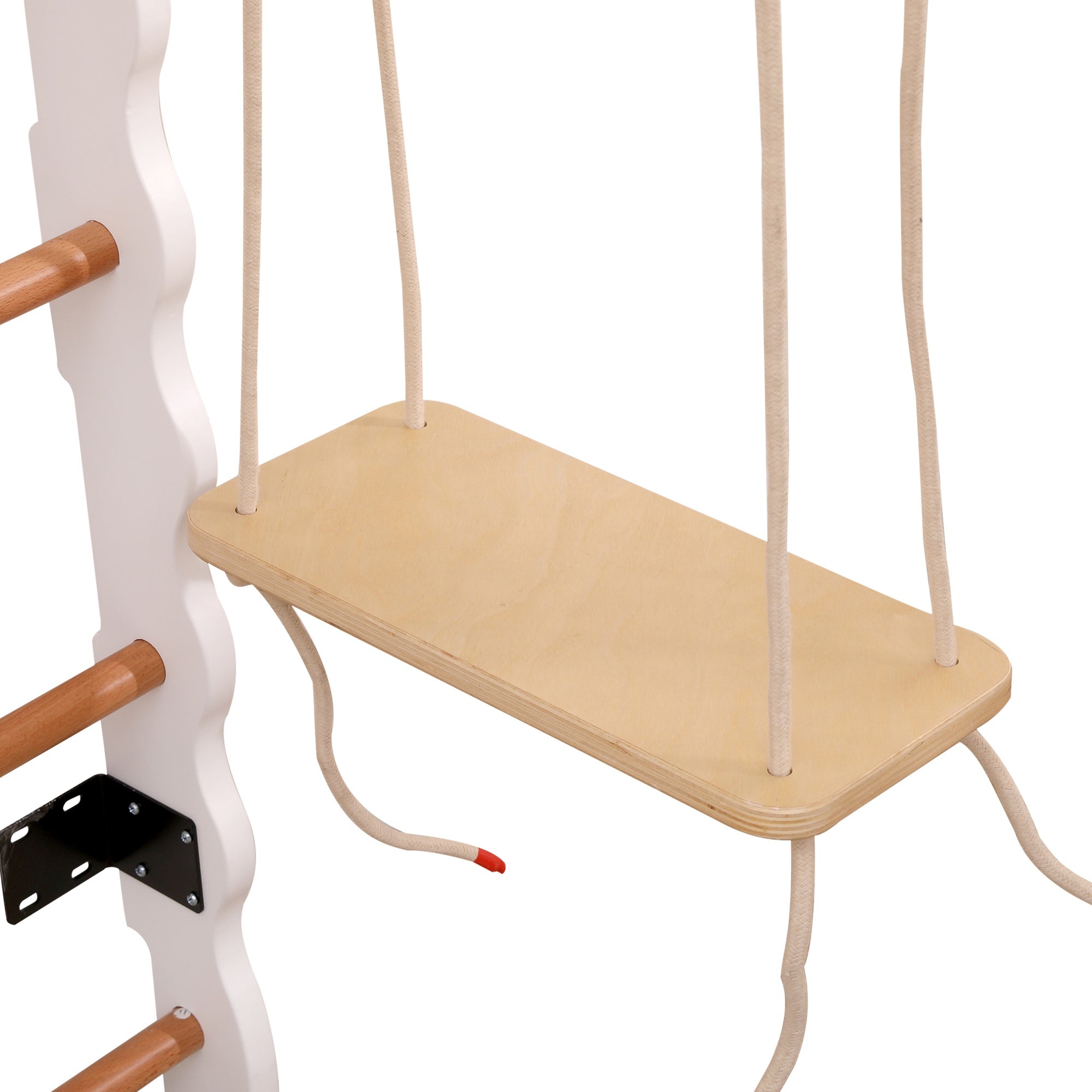 Structure de jeu 6 en 1 - Rutsche, Schaukel, Krabbelleiter, Klettergerüst, Klimmzugsbereich, Ringe - Bois de hêtre - 8