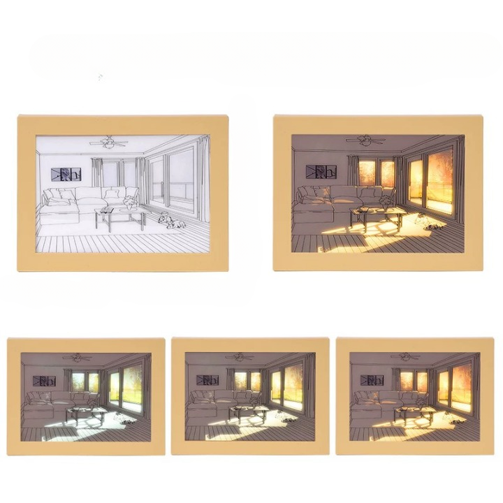 Dekoracyjna lampa ścienna LED, dotykowa lampka nocna, świetlna rama do salonu i sypialni, dekoracja ścienna, 32*23 cm, szczeniak