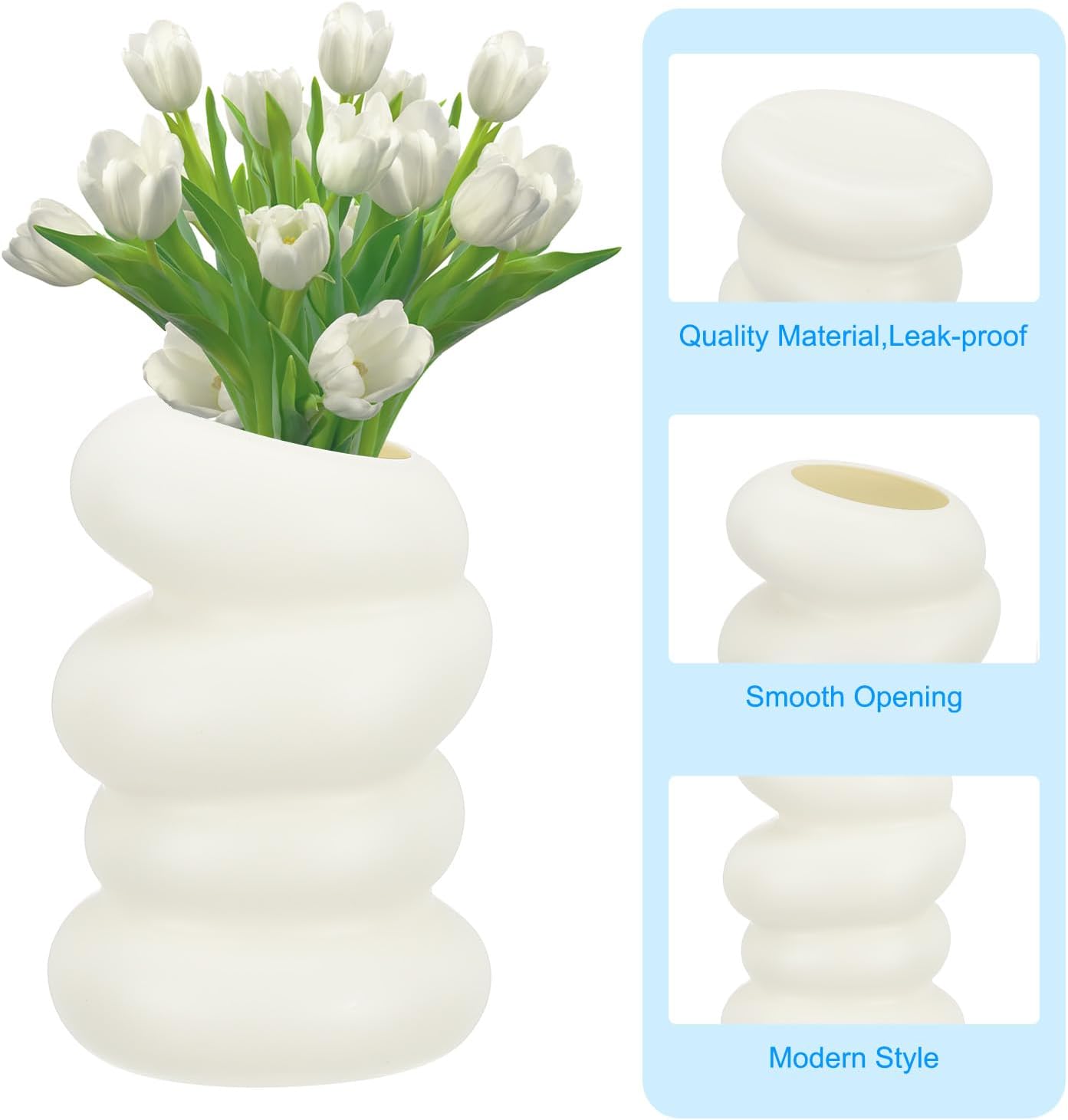 Vasi per fiori, vasi per fiori creativi ed eleganti per bouquet, vaso per fiori in plastica infrangibile, decorativo per la casa, soggiorno, camera da - 4