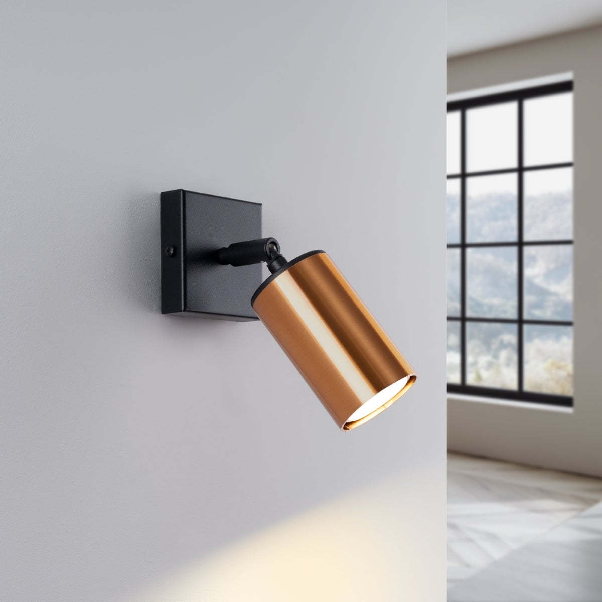 Kinkiet GLOIS czarny/miedź LED 3000K - 8x8x18.5cm Sollux