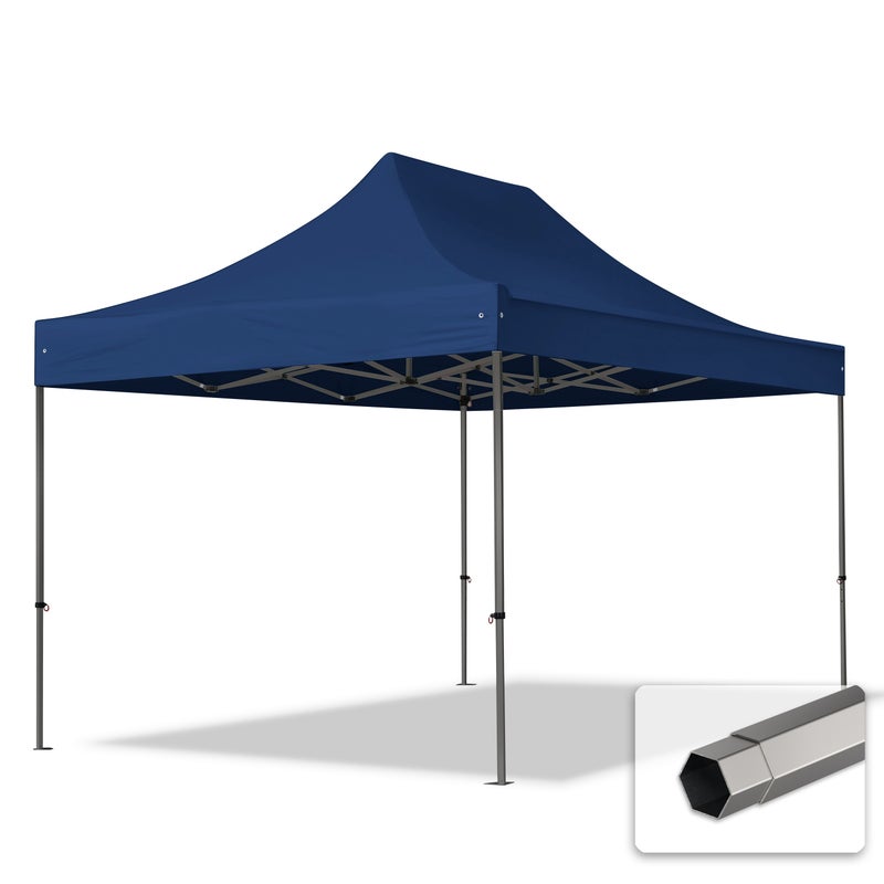 3x4,5 m Namiot Ekspresowy, PREMIUM Stal 40mm, niebieski