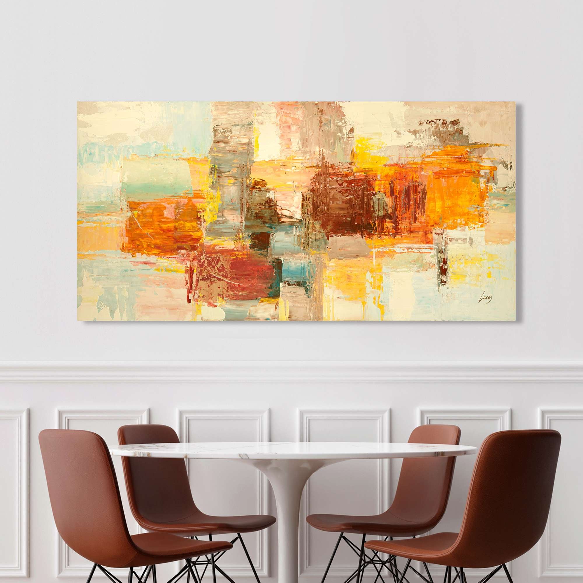 Peinture abstraite moderne sur toile - Lucas, Lumières d'été - 120x60 cm - 3