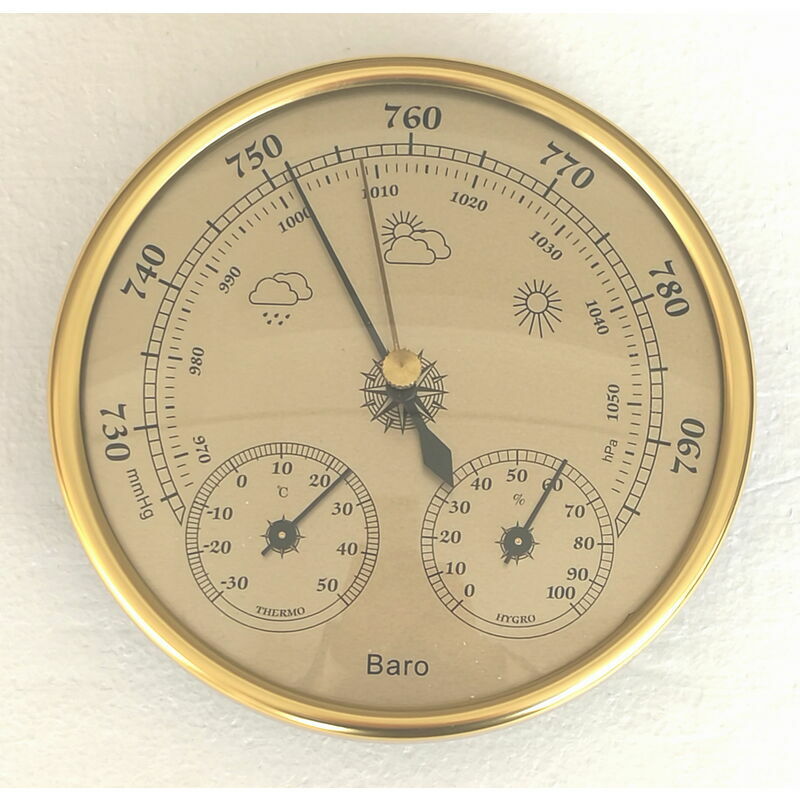Cloudnola Horloge Murale Étanche 30,5cm - Thermomètre Et Hygromètre - Vert - Silencieuse - Intérieur/Extérieur