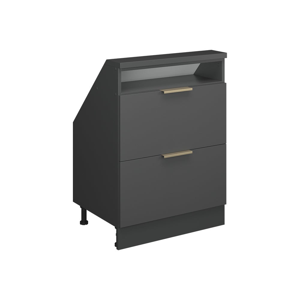 Vicco Szafka kuchenna na dach skośny R-Line, Antracytowo-złoty, 60 cm z 2 szufladami