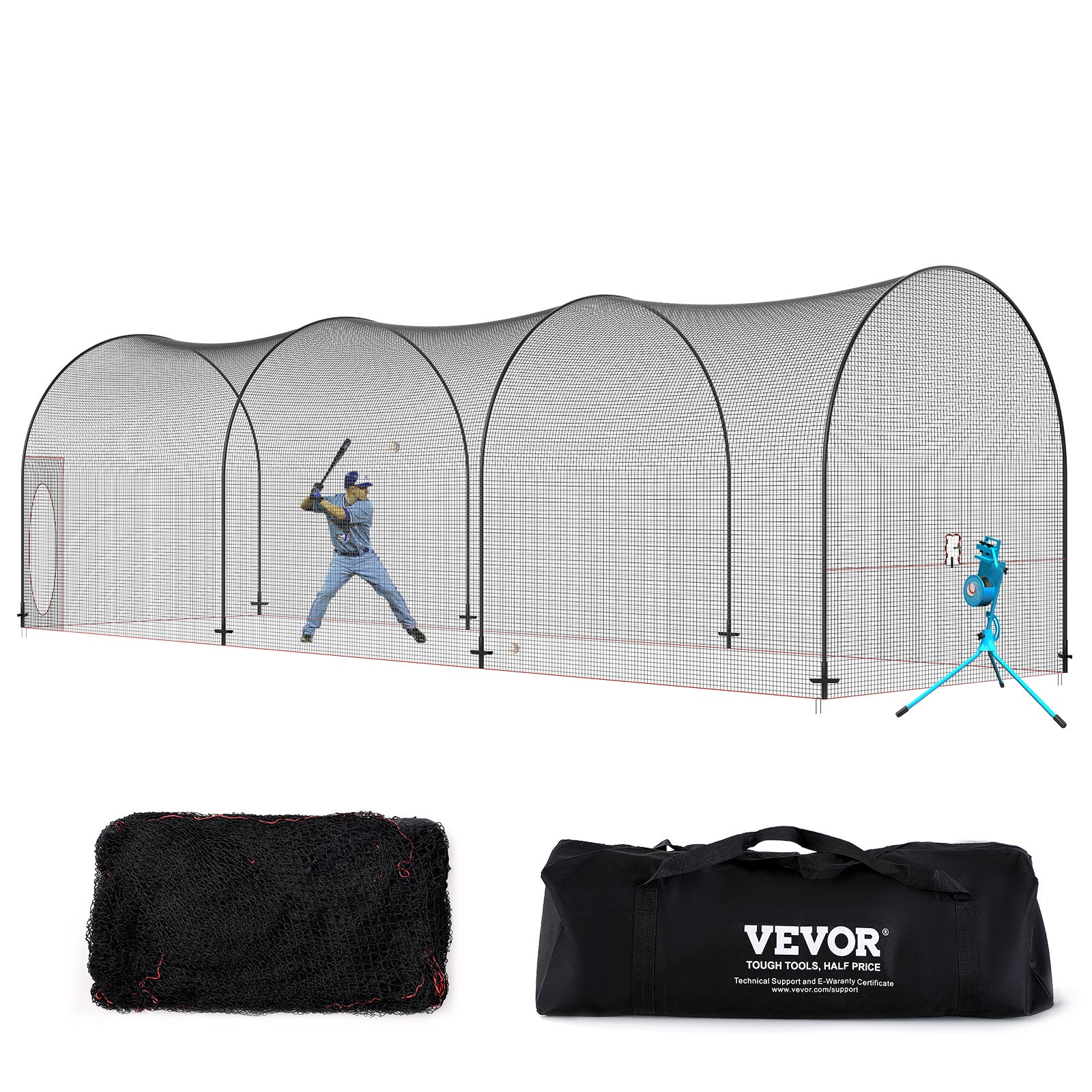 Rete Da Allenamento Baseball 241x106,5x216 Cm - Multisport Per Esterno/Interno - Foto 8