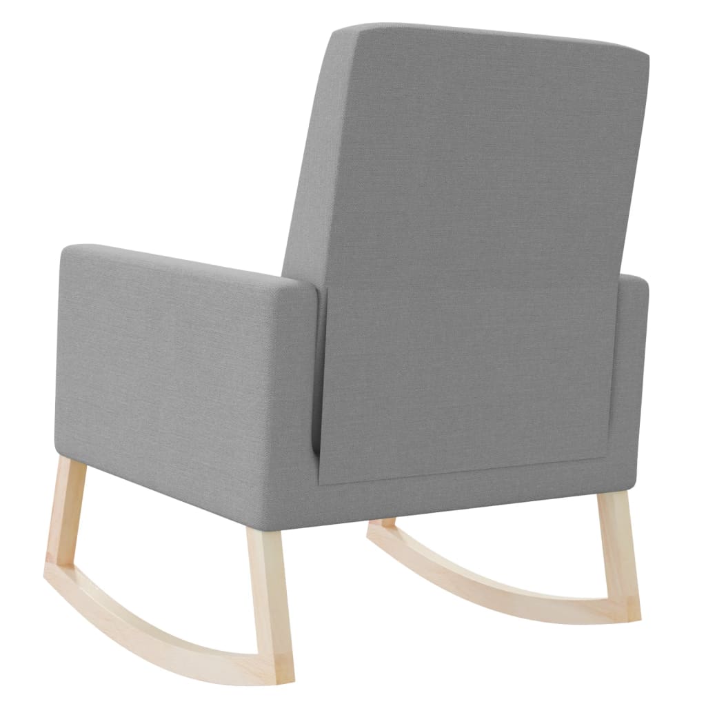Chaise à bascule | Rocking chair | Fauteuil à bascule | Fauteuil de relaxation Gris clair Tissu201747 - 5