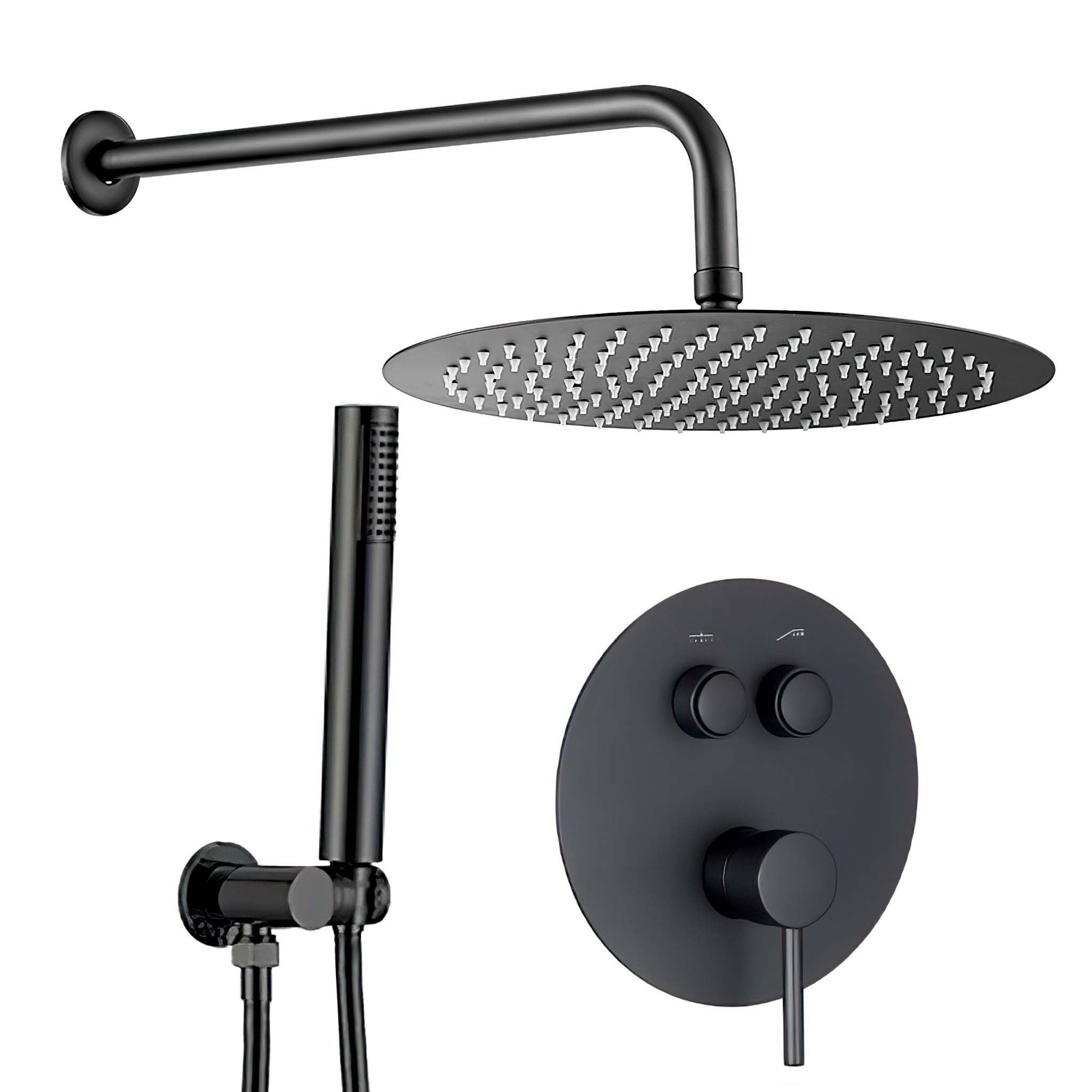 Valaz Ducha empotrada monomando redonda con pulsadores a pared