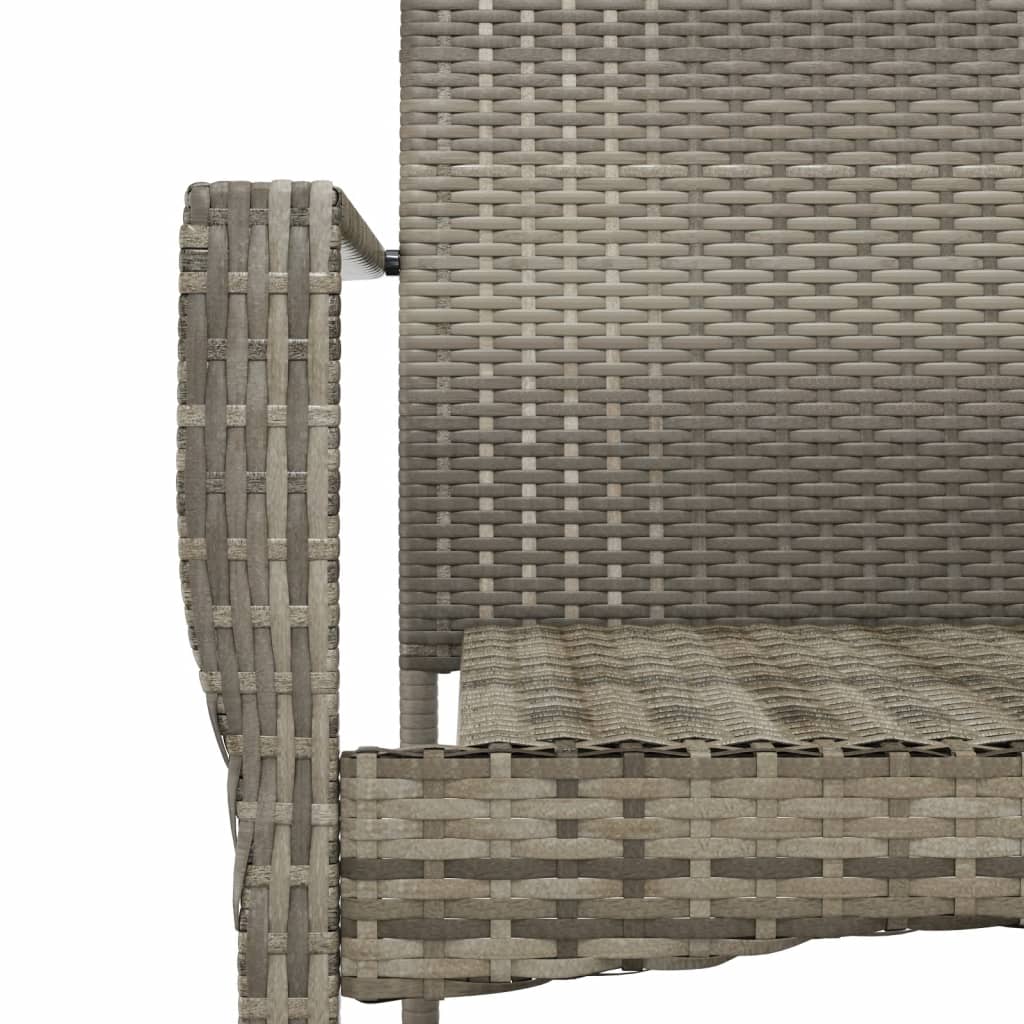 Maison Exclusive - Set da Pranzo Giardino 9pz con Cuscini Nero e Grigio Polyrattan - 8