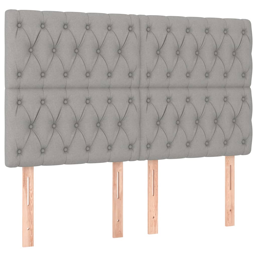 Cadre de lit sans matelas en tissu gris clair pour la chambre, 160 × 200 cm - 9