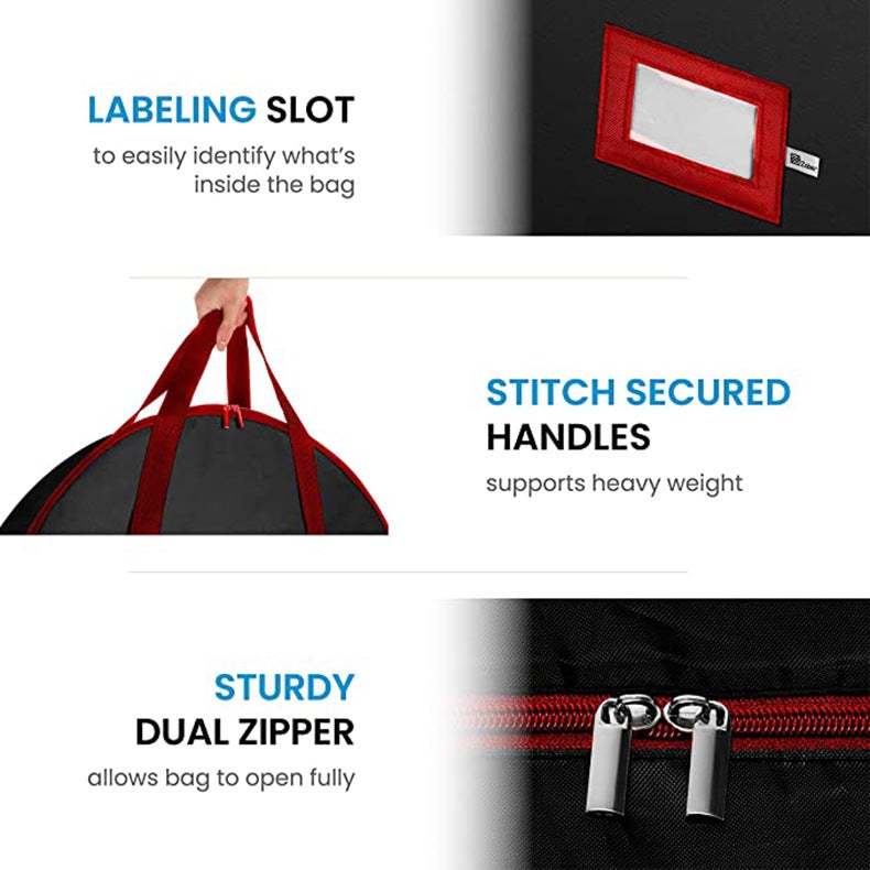 2 confezioni Contenitore per ghirlande, borsa portaoggetti per ghirlande natalizie in tessuto Oxford 600D, impermeabile e antipolvere (36