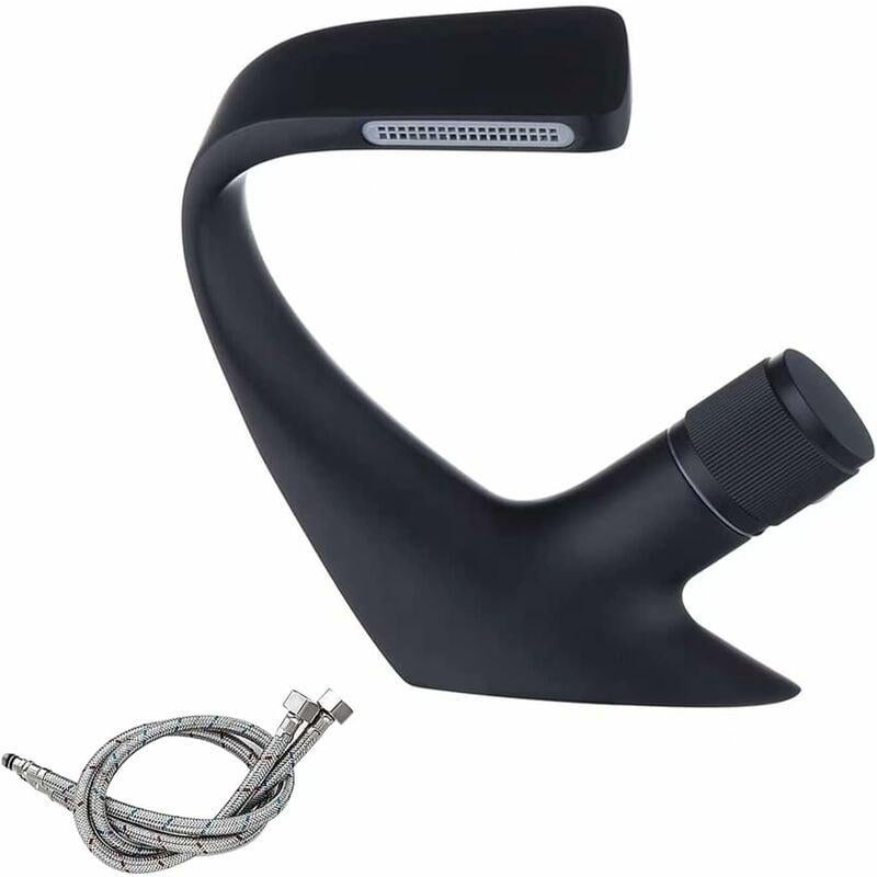 Airuida Robinet Cascade Pour Salle De Bain - Noir Mat Et Or