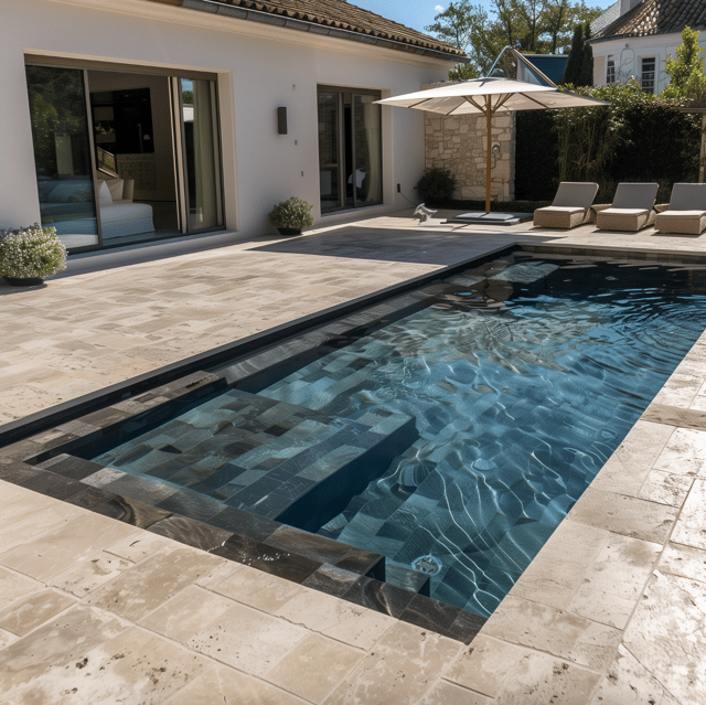 TRAVERTIN RUSTIC (2nd choix), pierre naturelle, 40,6 x 61 EP 1,2cm intérieur/extérieure - PATTOM