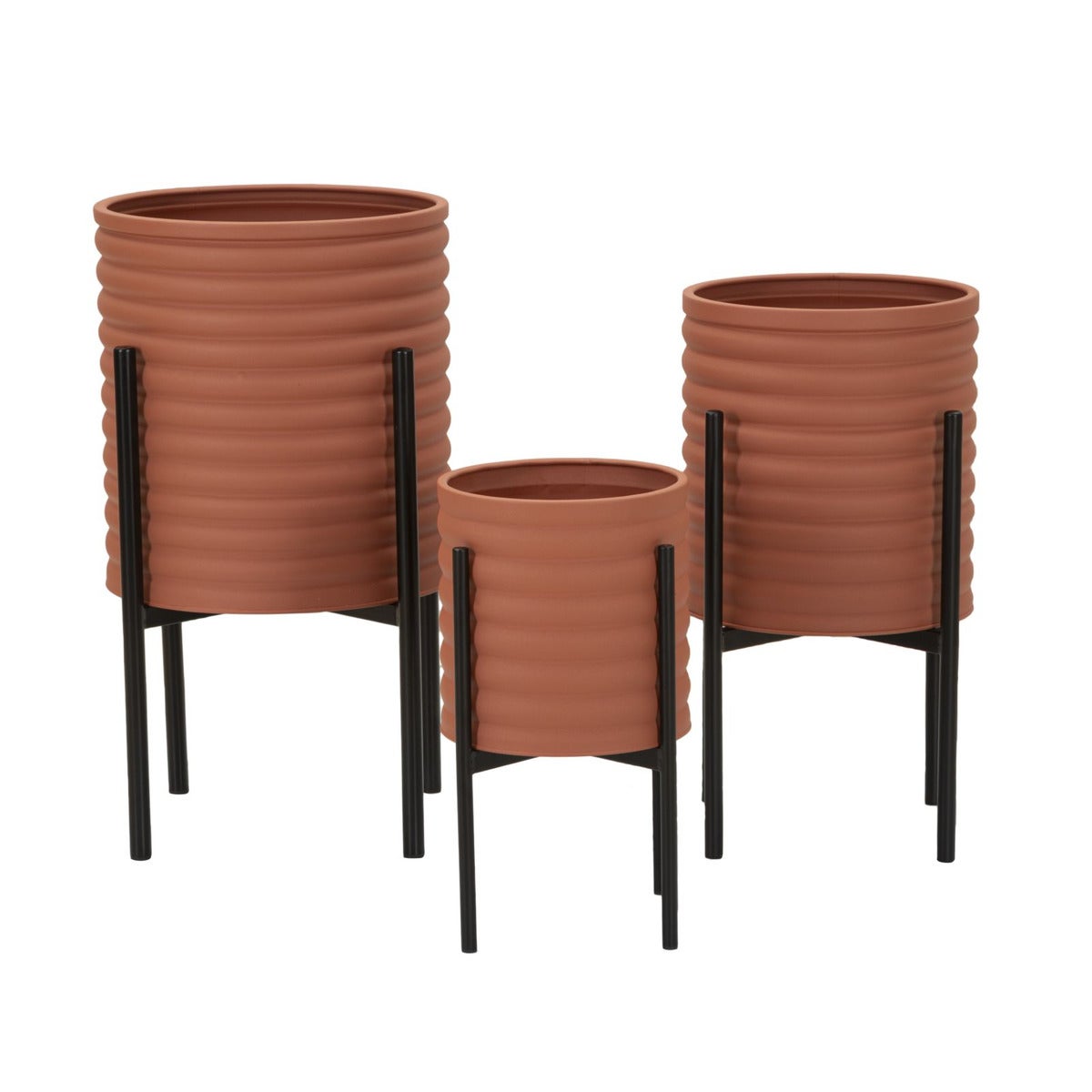 Pots Prelevements Rouges Lot de 3 Cache Pots Halston, Métal, Rouge, Seven Design | Leroy Merlin