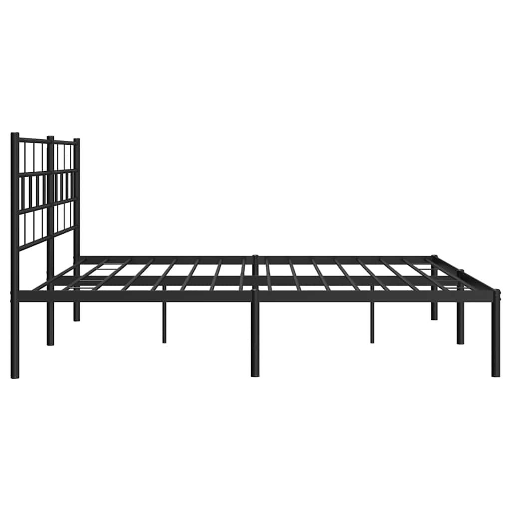 Estructura cama sin colchón con cabecero metal negro 183x213 cm vidaXL - 6