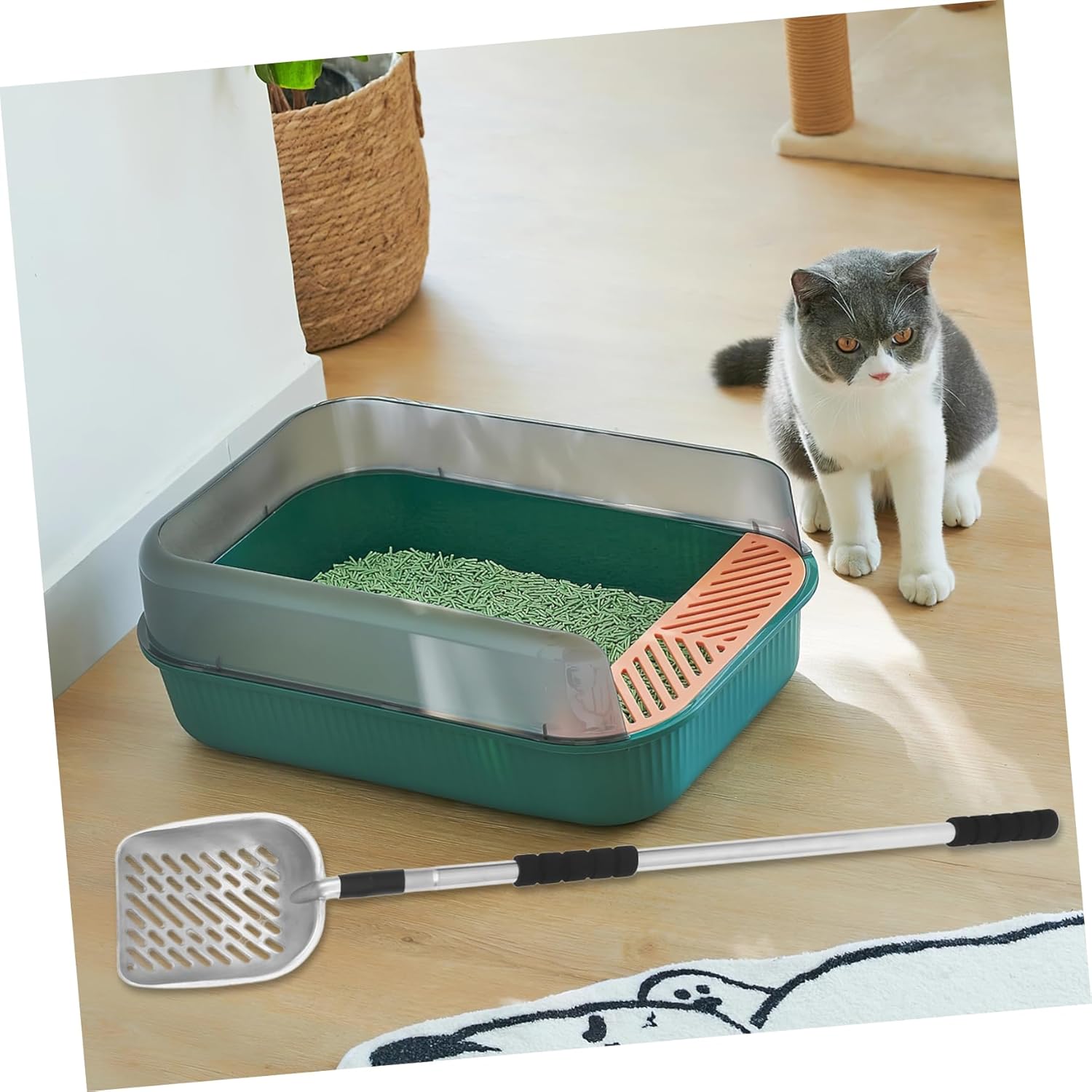 Pelle à Litière Pour Chat à Long Manche Ergonomique Outil De Ramassage Avec Pour Bacs à Litière Nettoyeur Polyvalent - 3