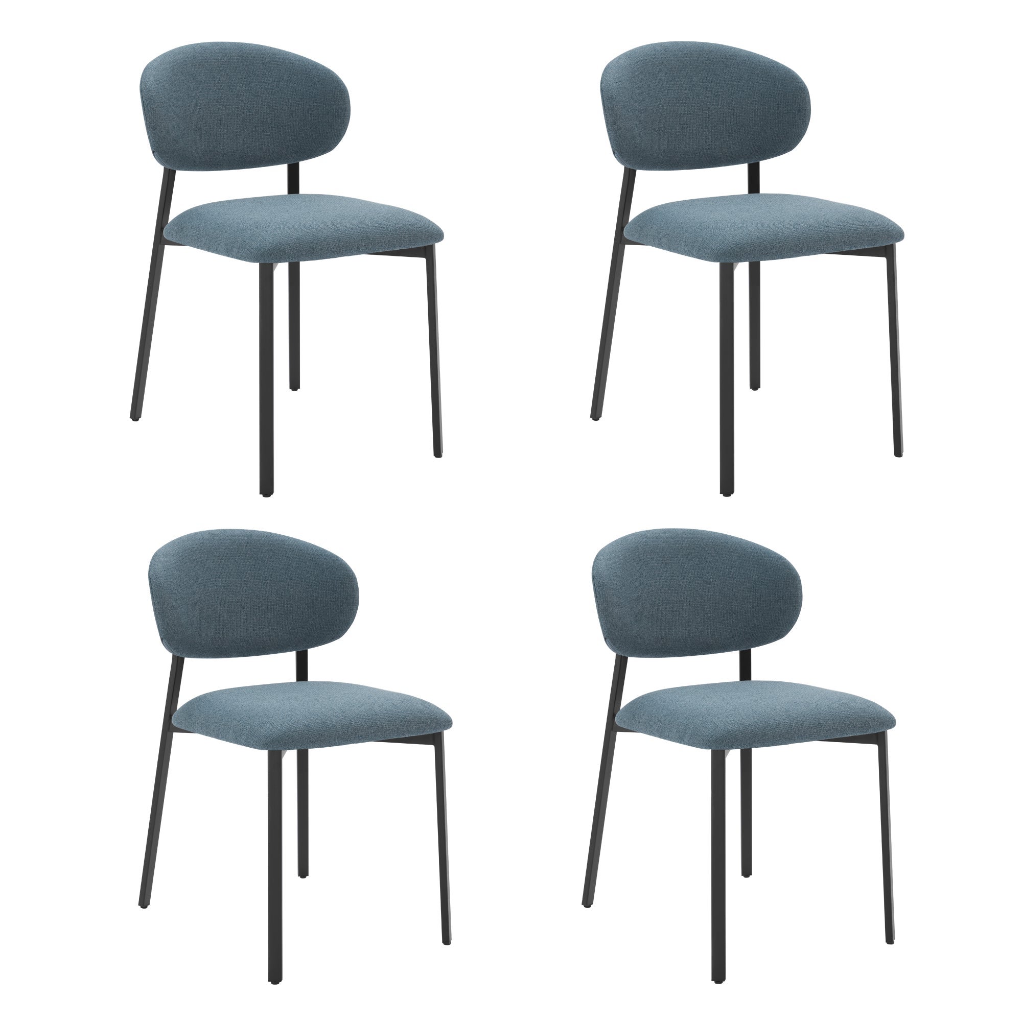 Lot de 4 Chaises Salle à Manger, Chaise Scandinave, Chaise Moderne,Bleu
