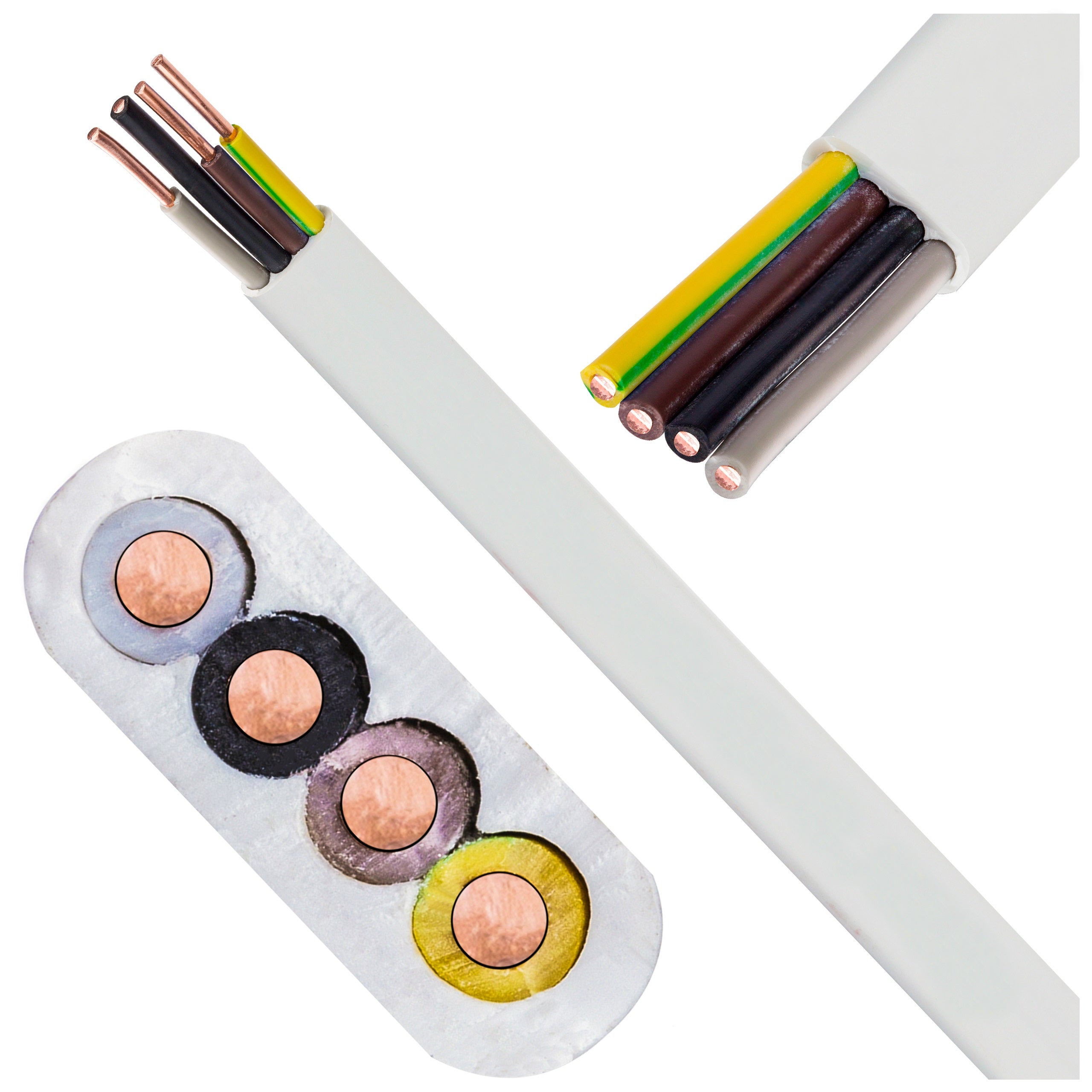 Przewód kabel instalacyjny YDYp 4x1,5mm2 450/750V płaski ELEKTROKABEL 50m