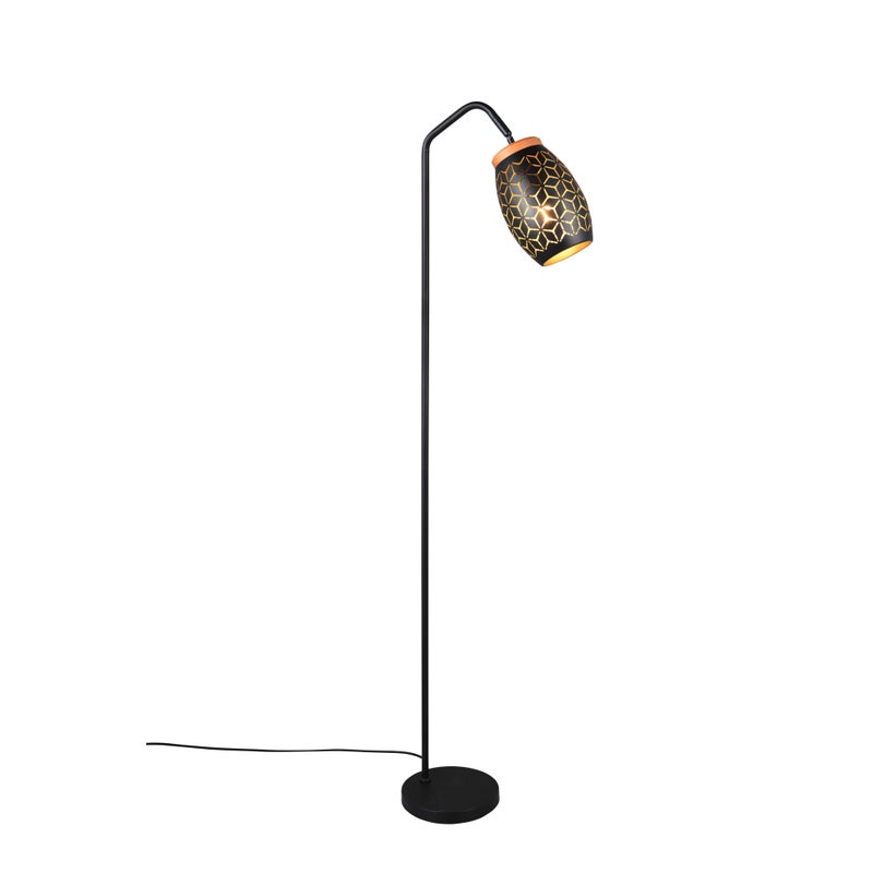 Lampa podłogowa stojąca Bidar czarno-złota 1xE27x10W wym: 147 x 40 x 22 cm metal RL