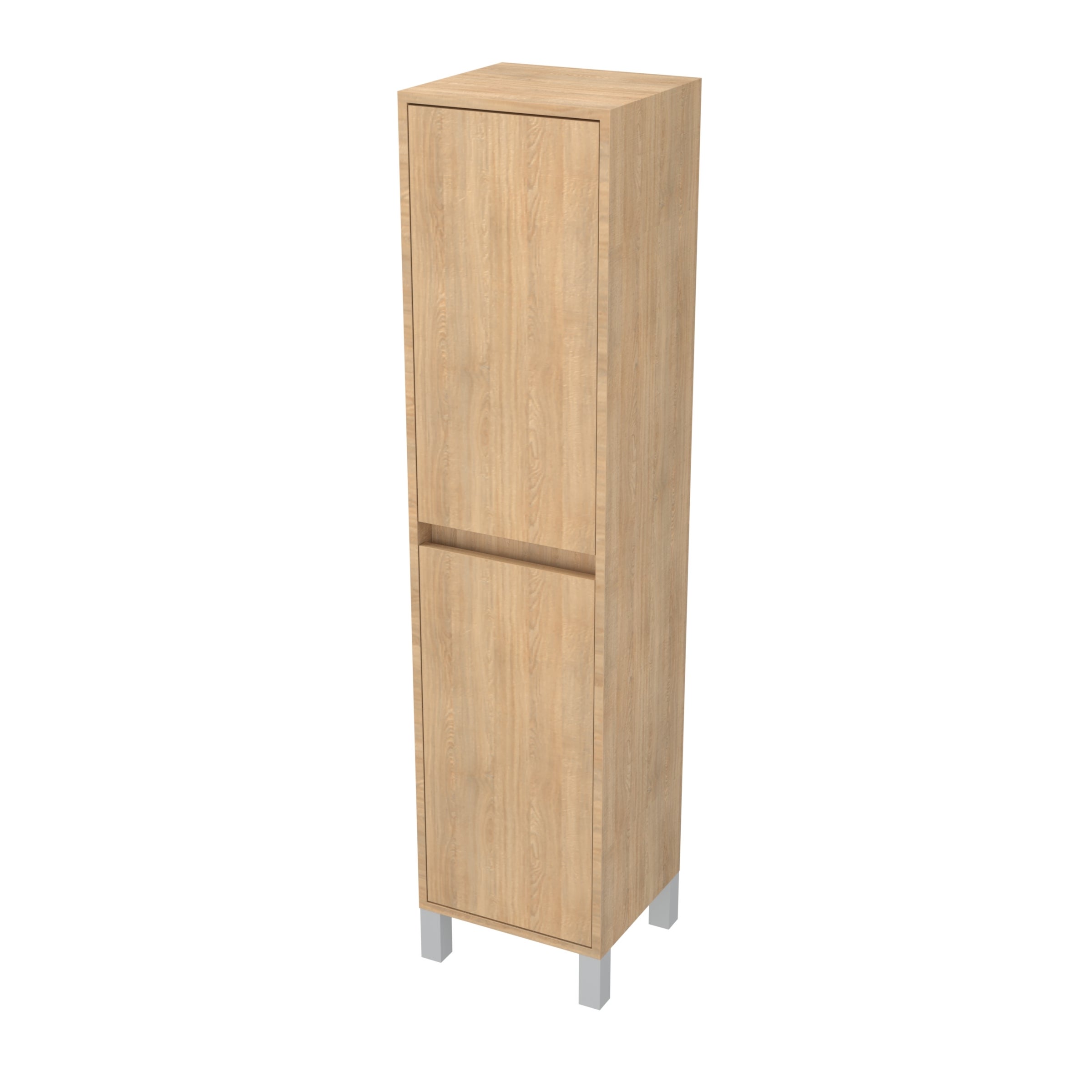 Colonna per mobile bagno Rovere Chiaro con Piedi - Altezza 160 cm - 2 Ante - XENOS - 5
