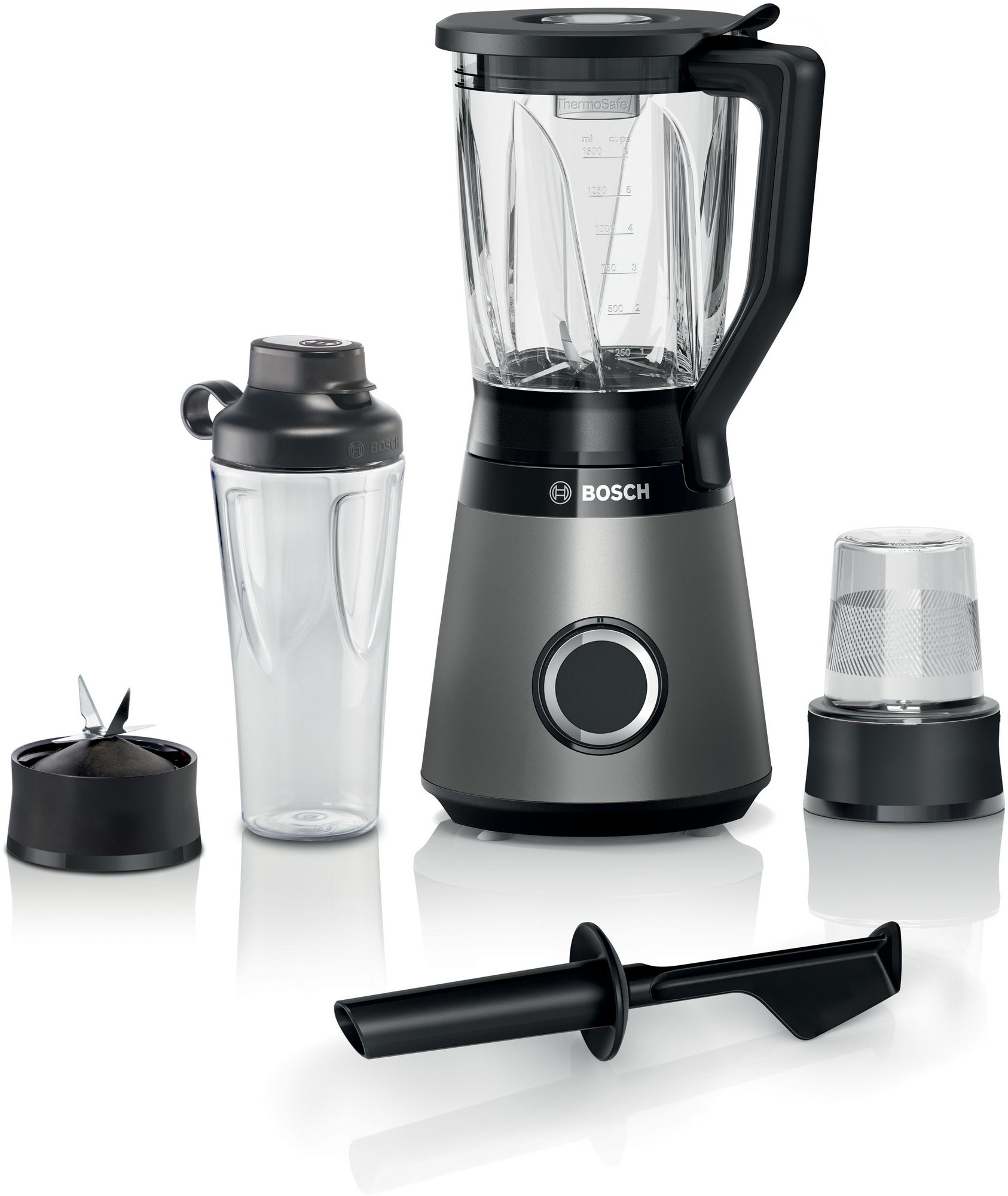 Bosch serie 4 mmb6177s licuadora 1,5 l batidora de vaso 1200 w negro, plata