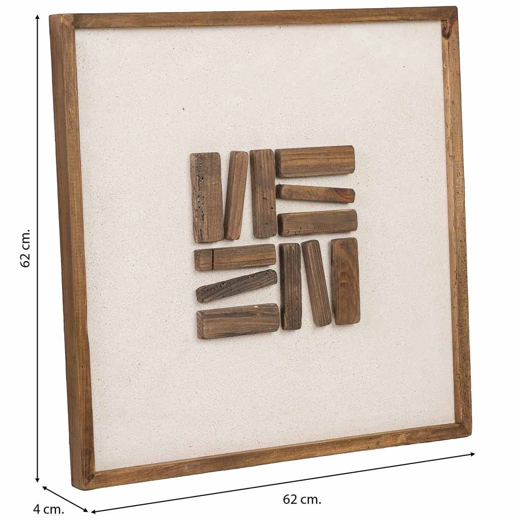 Tableau artisanal en bois recyclé en relief 62 x 4 x 62h cm | Leroy Merlin