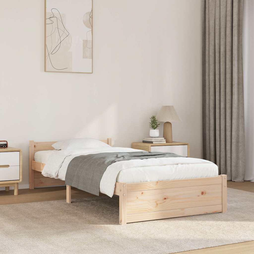 Łóżko Drewniane Rama Łóżka Sofa Brązowe Do Sypialni Pokoju 90x190 cm