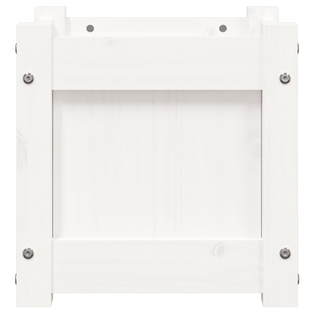 Lot de 2 Jardinières - Bacs à fleurs - Pots de fleurs blanc bois de pin massif n2269l - 6