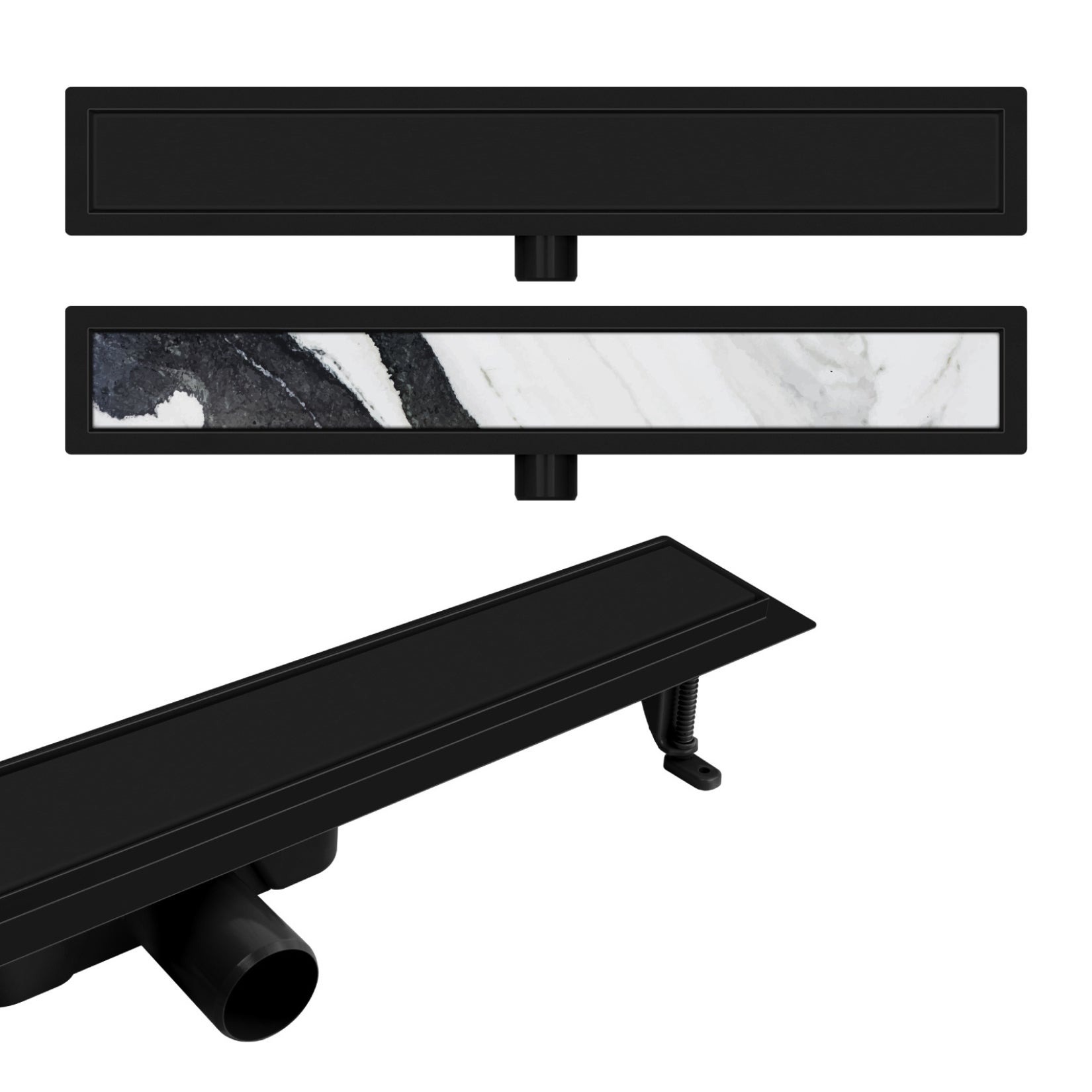 Odpływ liniowy Vogi ruszt Duo pod płytkę 90 cm czarny 1 szt.