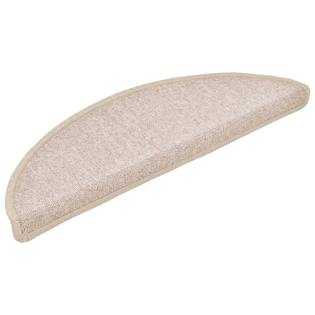 Tapis d'escalier 10 pièces 56 x 17 x 3 cm Taupe Demi-rond - 3