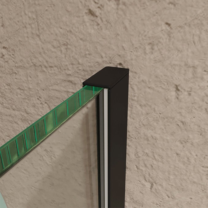 SOULHOME Mampara de ducha Panel Fijo, Fácil instalación Vidrio de seguridad 8 mm antical, 80 cm ancho x 200 cm alto, Perfil Negro mate - 2