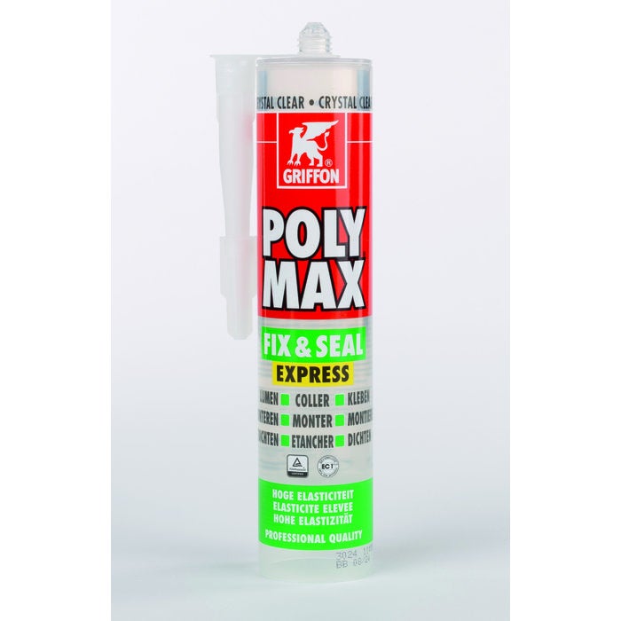 Mastic/Colle POLYMAX FIX&SEAL cristal clear cartouche 300g - 3