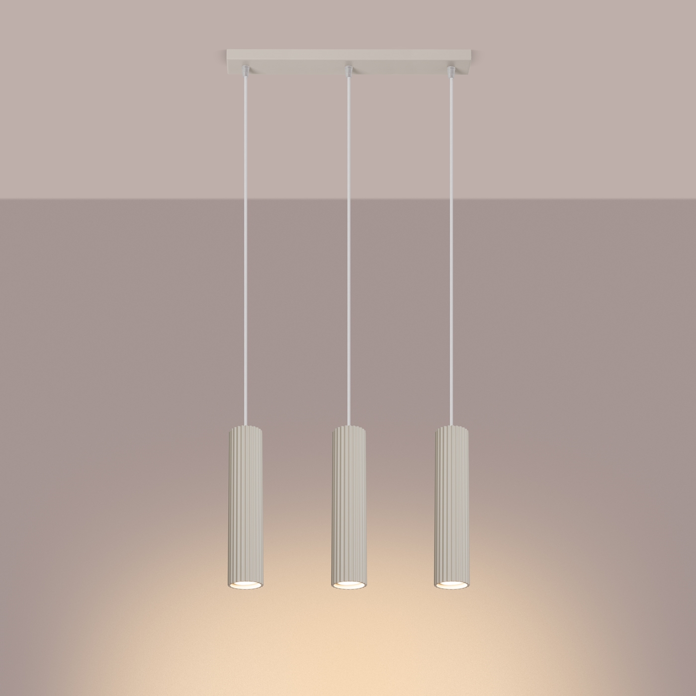 Lampa wisząca GLOOW 3L beżowy LED 3000K - 45x6.5x98cm Sollux