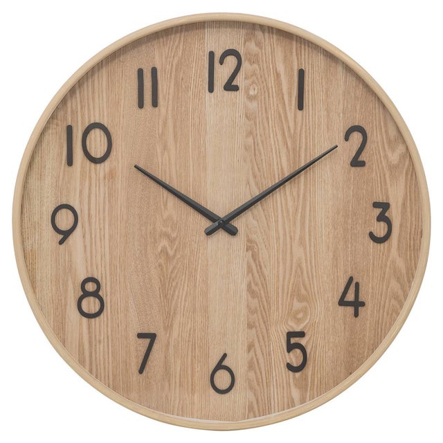 Horloge Ivana bois clair D55cm - Atmosphera créateur d'intérieur
