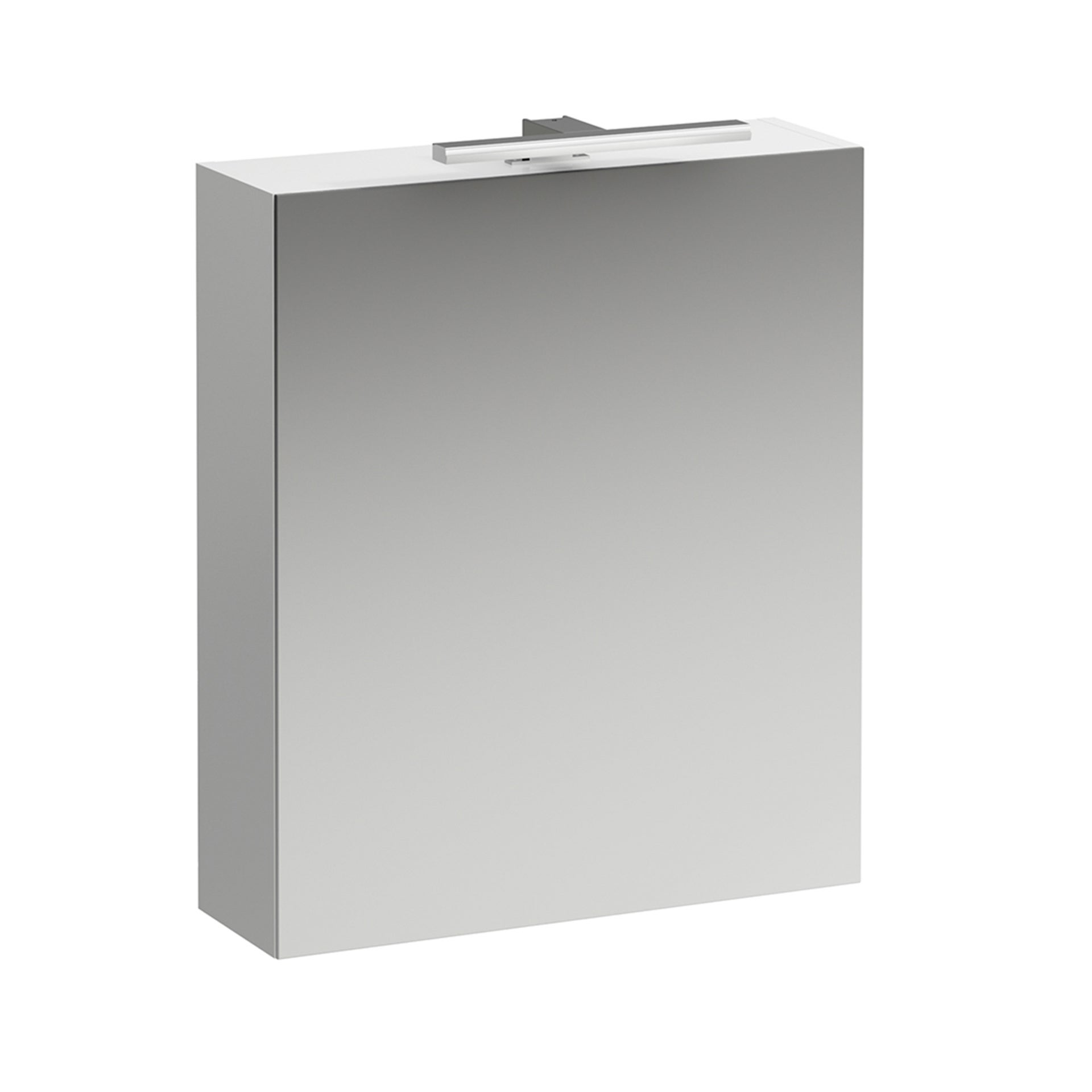 Retrovisor de base 600 mm, 1 puerta, elemento de luz led, bisagra a la izquierda, color: blanco mate